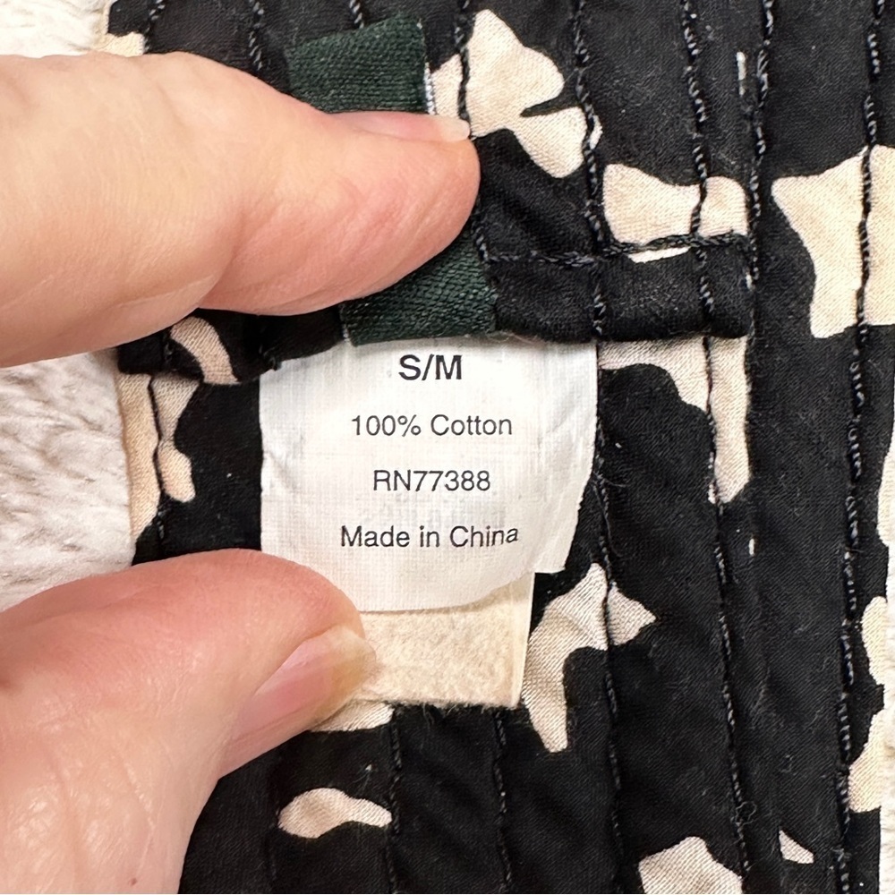 J.Crew Black and Cream Patterned Cotton  Belt, Metal Buckle, sz S/M EUC - Picture 8 of 8